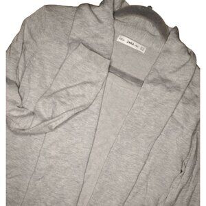 Zara Knit Open‎ Front Cardigan Sweater Women's Grey M Viscose-Nylon Blend